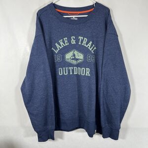 Lake & Trail Crewneck Sweatshirt Mens Size 3XL Navy Blue Fleece Pullover EUC